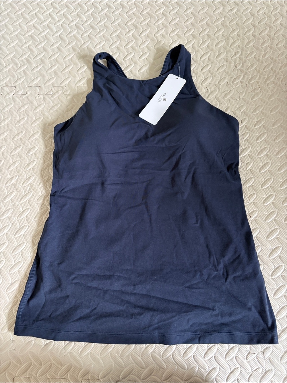CRZ YOGA Women’s Navy Tank Top - Athletic Scoop Neck Large 12